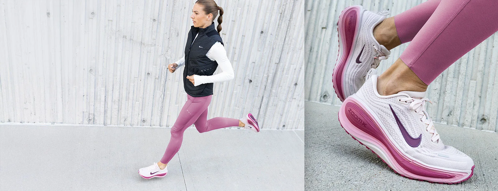 Person running outside in the cold. 