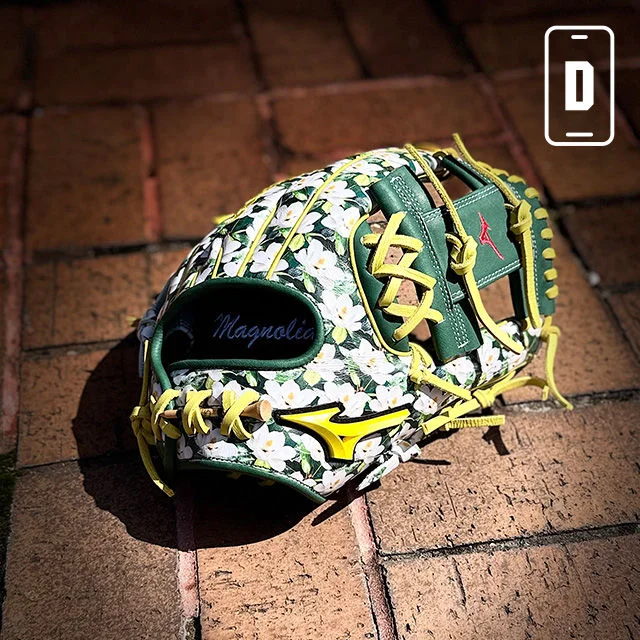 Baseball glove with flower print. Dick's app icon.