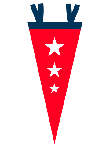 Red pennant flag. 