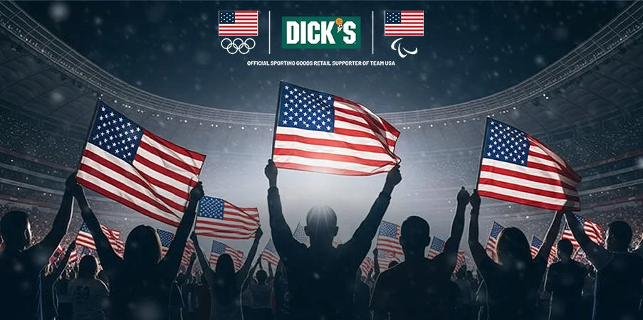 DICK'S & Olympics logos.