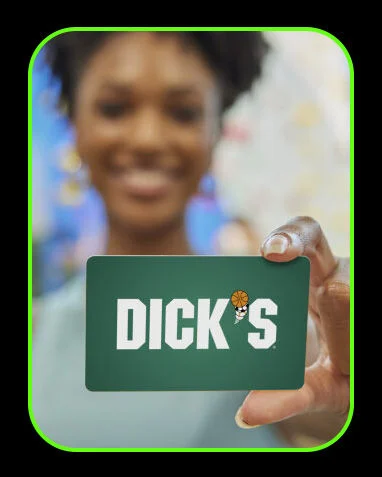 Woman holding a gift card