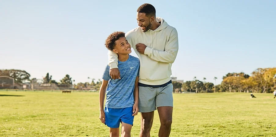 Dad and son wearing Nike.