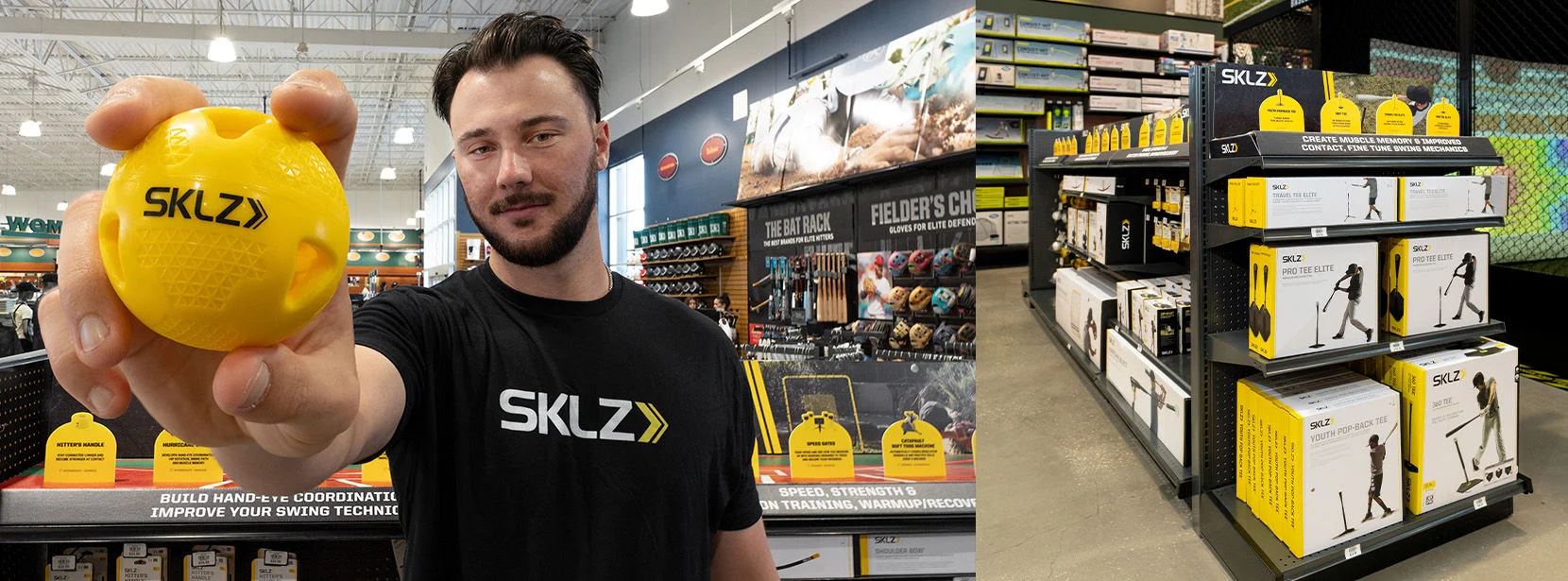Athlete in store environment.