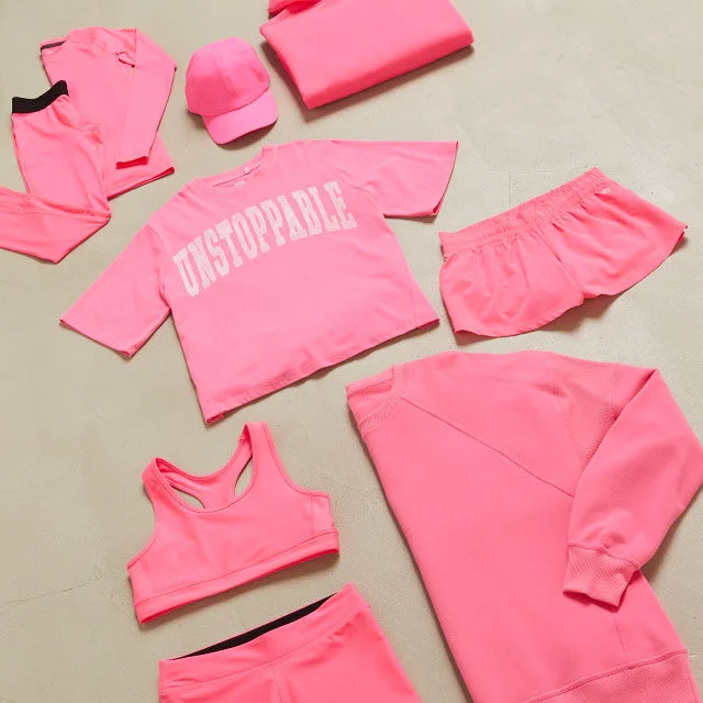 Pink clothing.