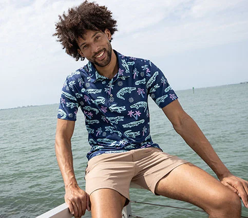 A man in shorts and a tee.