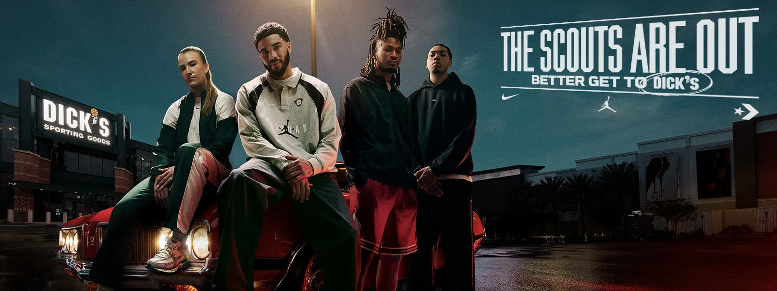 The Scouts Are Out. Nike, Jordan, Converse logos.