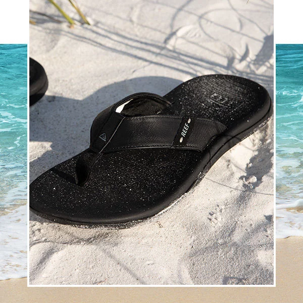 Sandals at the beach.