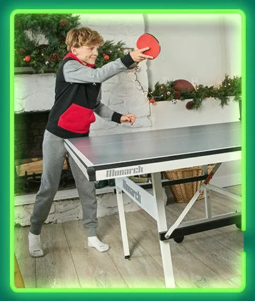 Table tennis table.