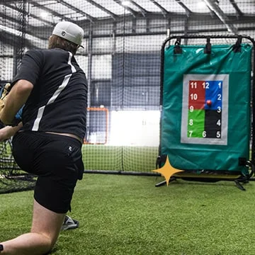 Man practicing pitch.