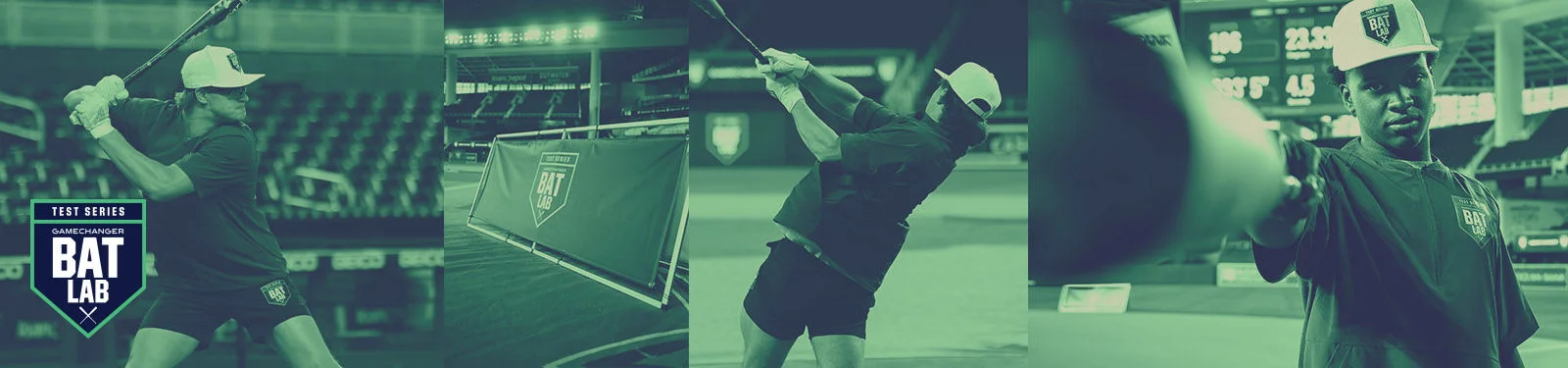 Gamechanger Bat Lab. Test Series athletes.
