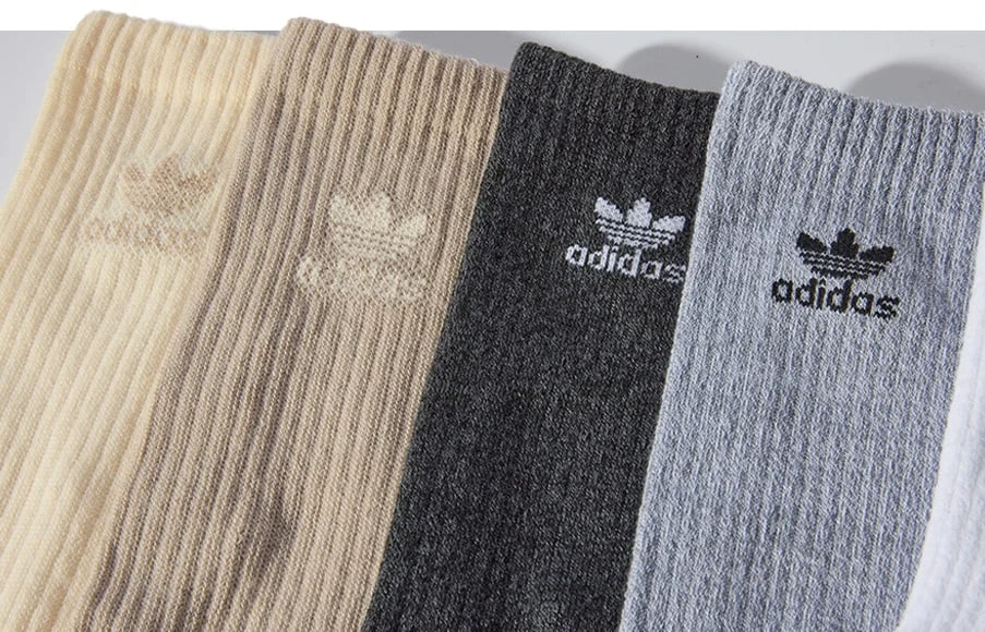 Close up of adidas socks. 