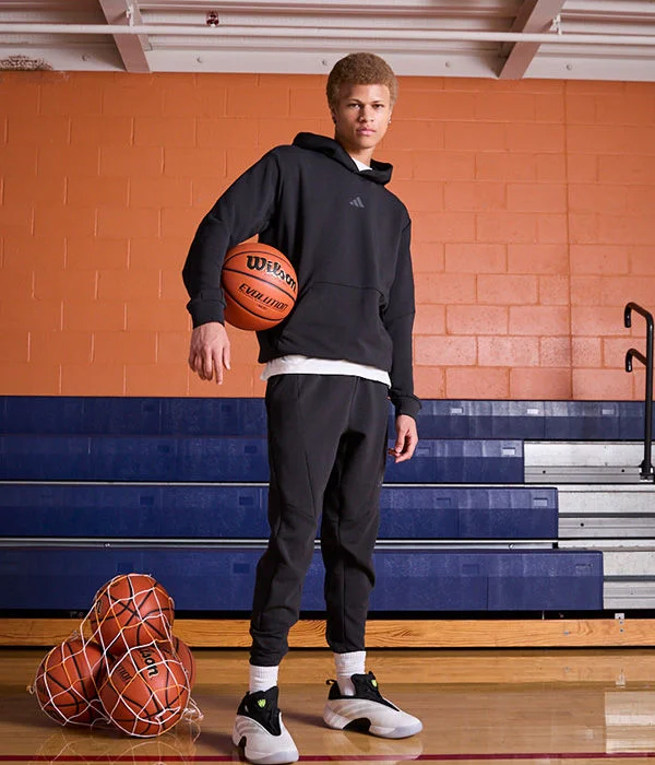 Man on basketball court. 