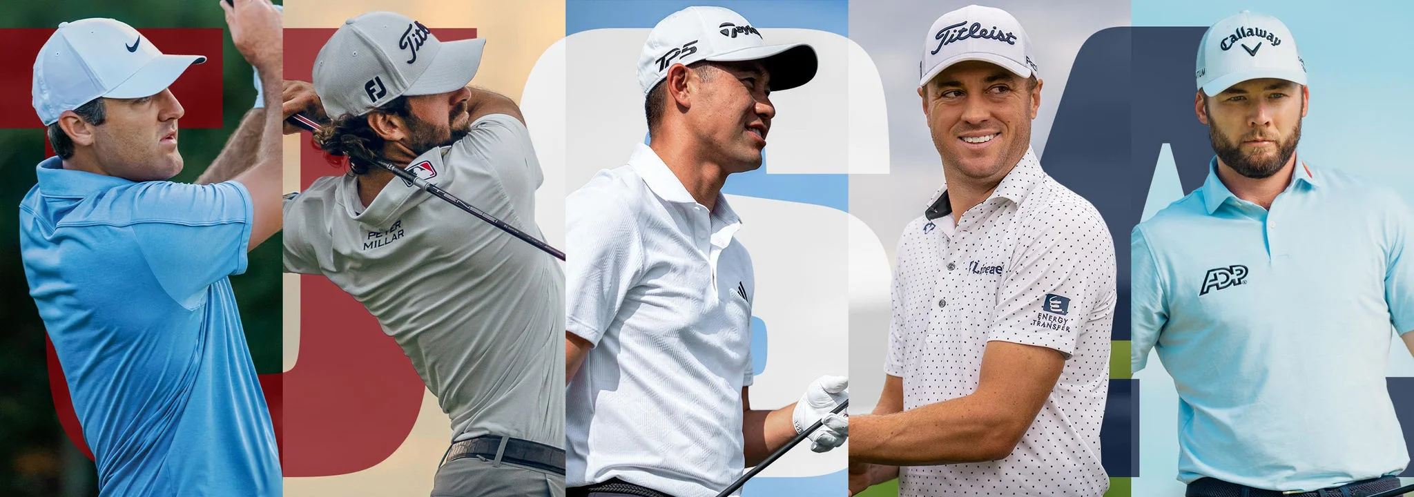 Collection of images featuring Team USA golfers.