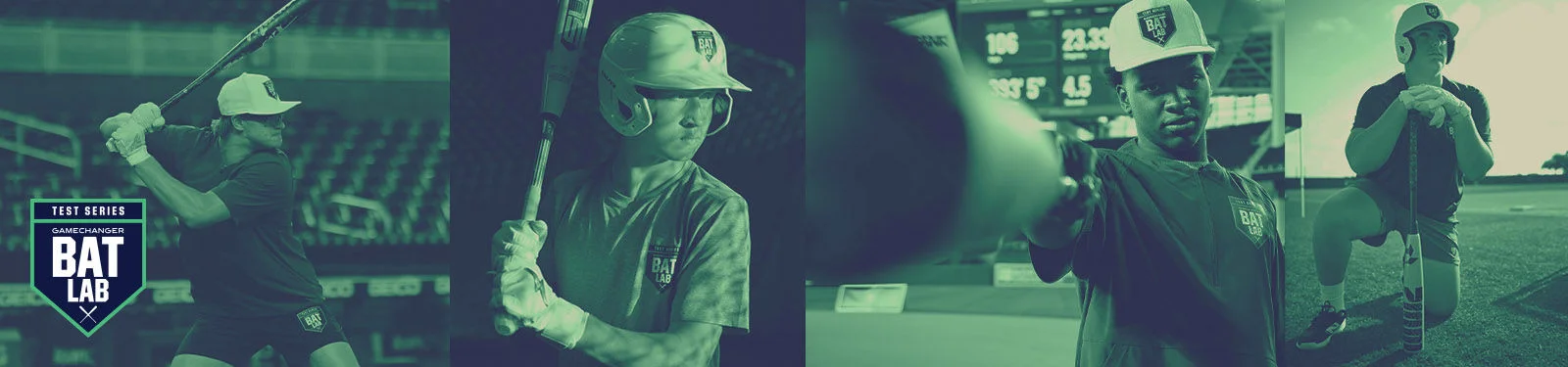 Gamechanger Bat Lab. Test Series athletes.