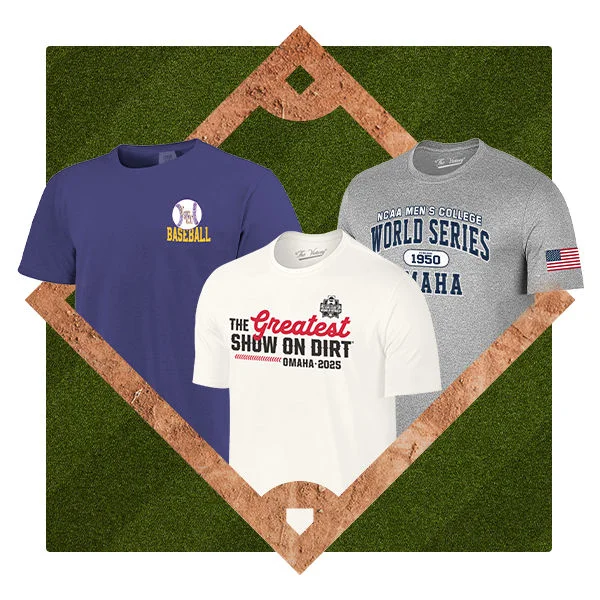 Baseball shirts on diamond background.