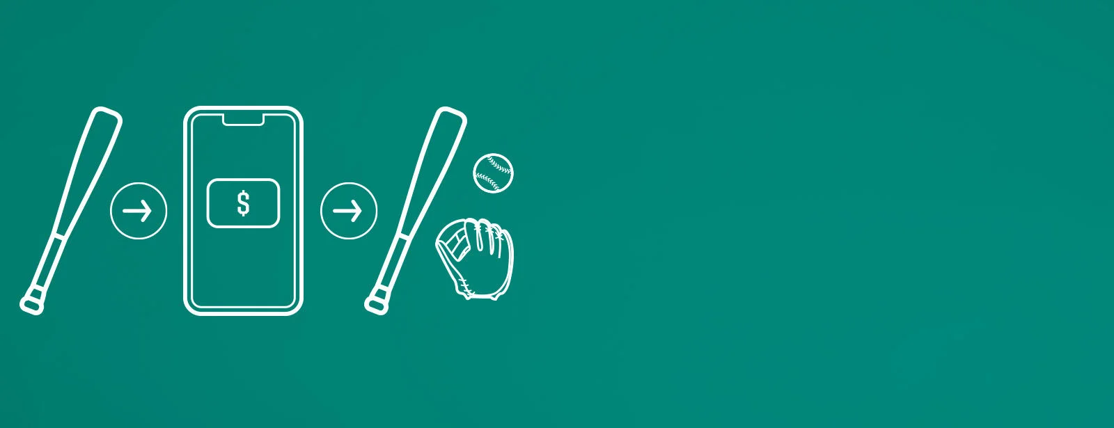 Baseball bats on green background.