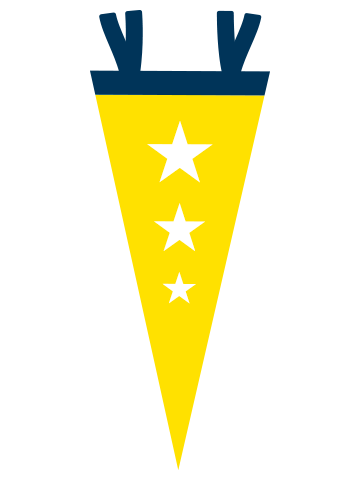 Gold pennant flag. 