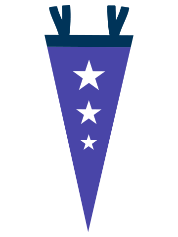 Purple pennant flag. 