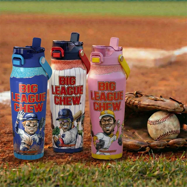 Drinkware on baseball field.