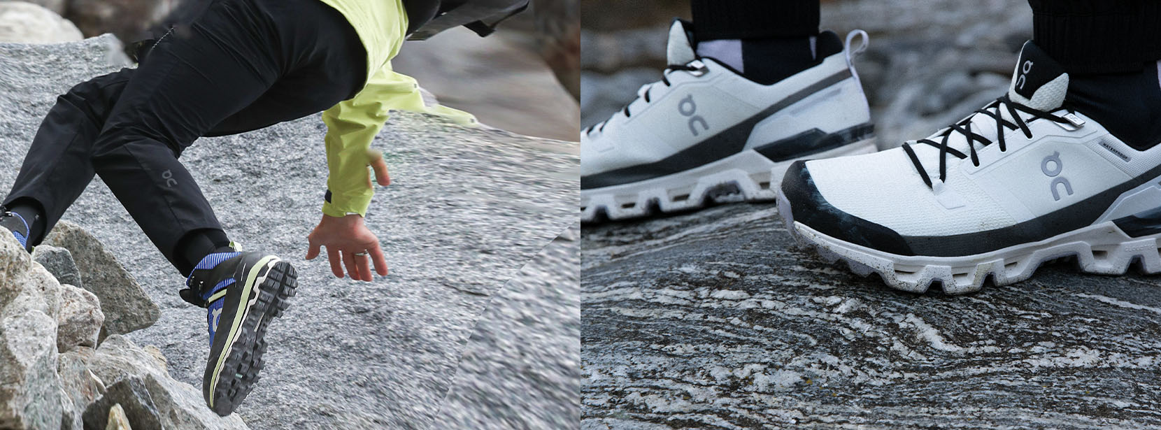 On Hiking shoes.