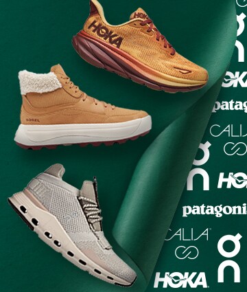 Assortment of footwear styles.