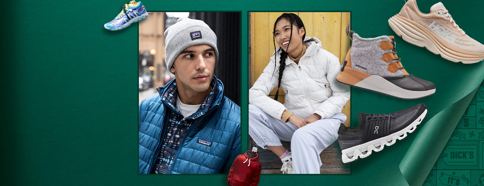 Assortment of apparel and footwear.