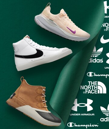 Assortment of footwear styles.