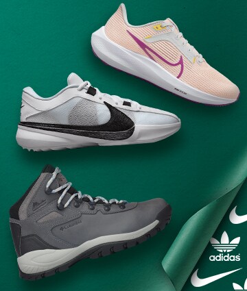 Assortment of footwear styles.