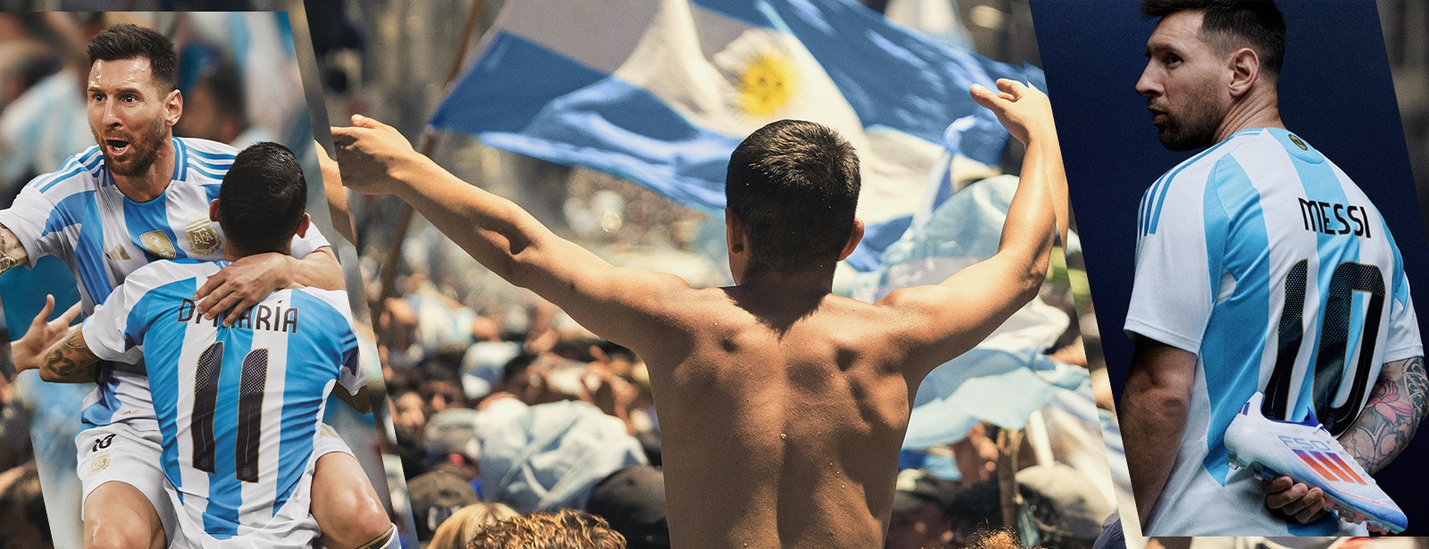 A collage of Lionel Messi images.