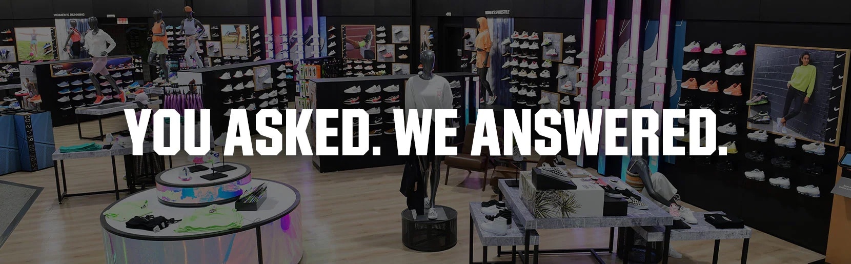 image of a shoe wall in a store