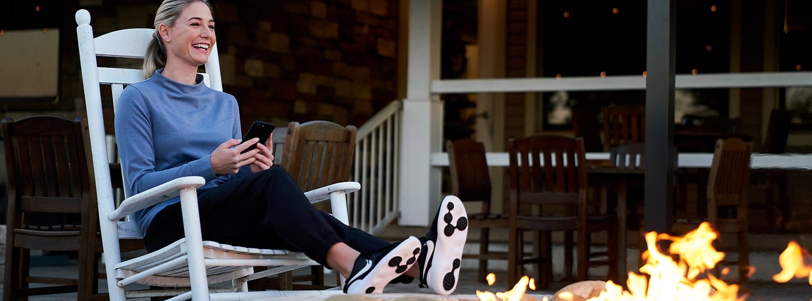 A woman on her phone.