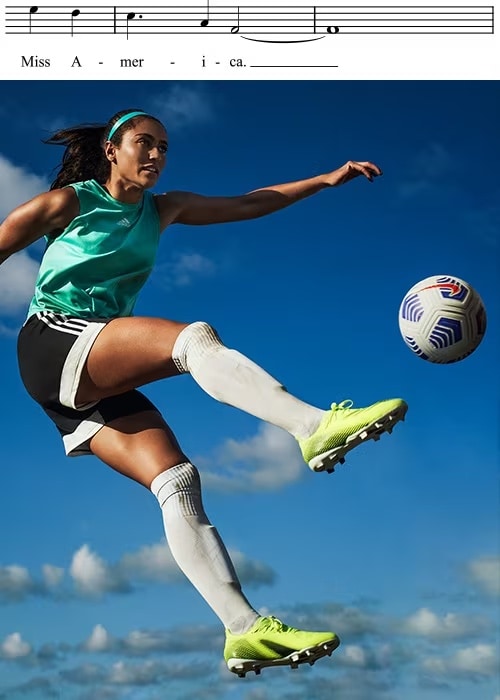Woman playing soccer.