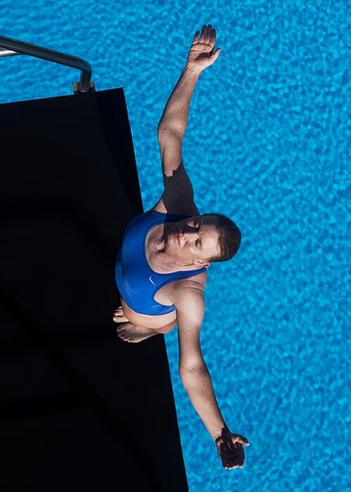 Woman swimming.