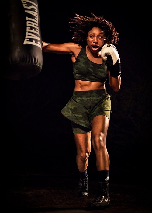 Woman boxing. 