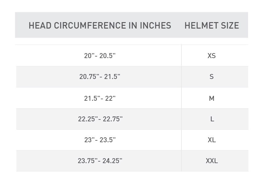 18+ Softball Helmet Size Chart