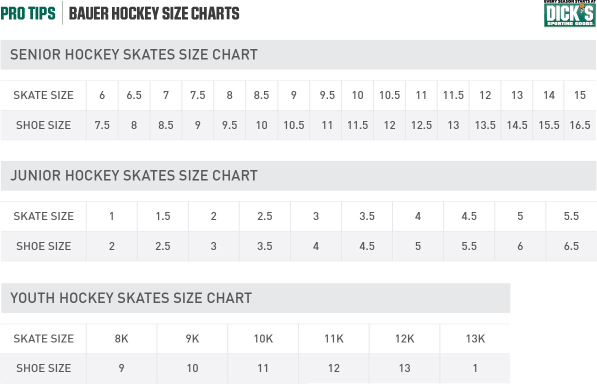 Bauer Hockey Chart