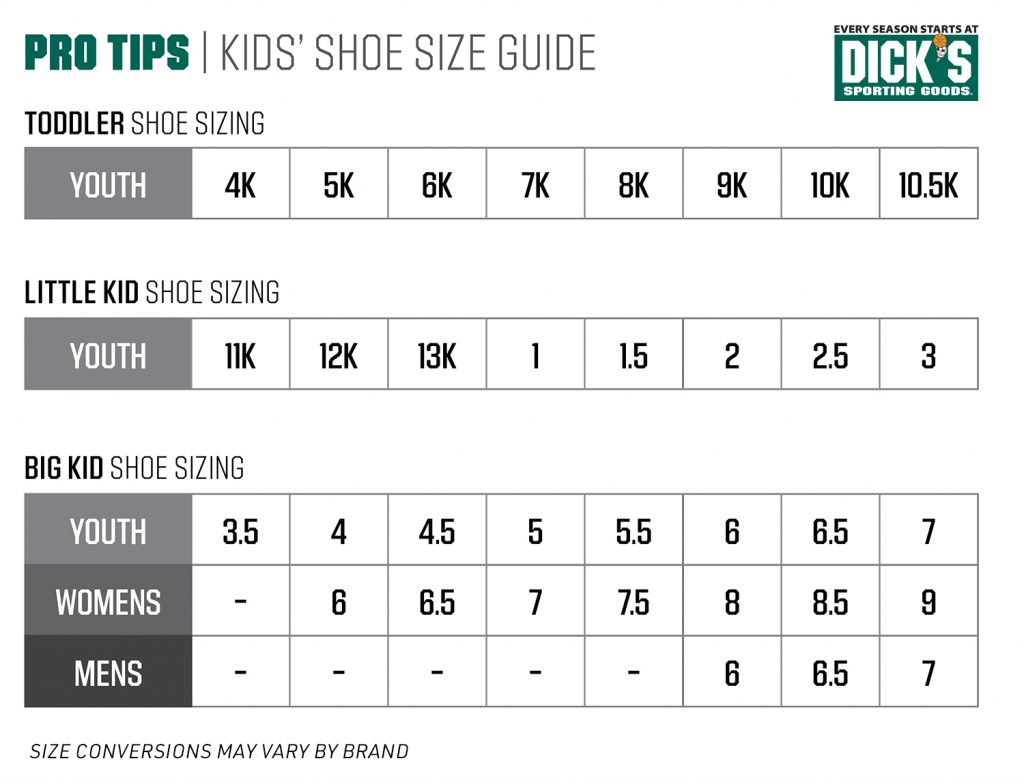 infant jordan shoe size chart