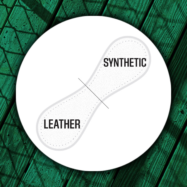 infographic showing a synthetic and leather baseball cover