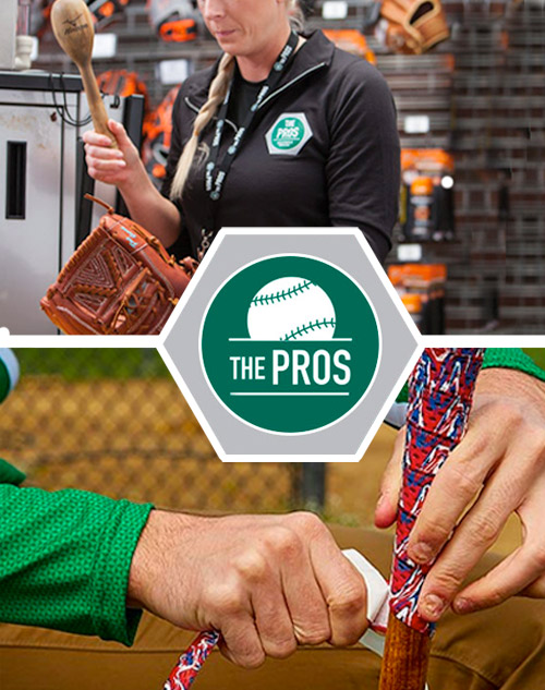 the pros logo with a bat being taped