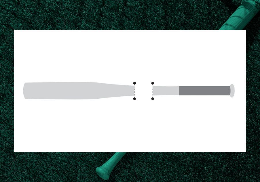 infographic showing a two-piece softball bat