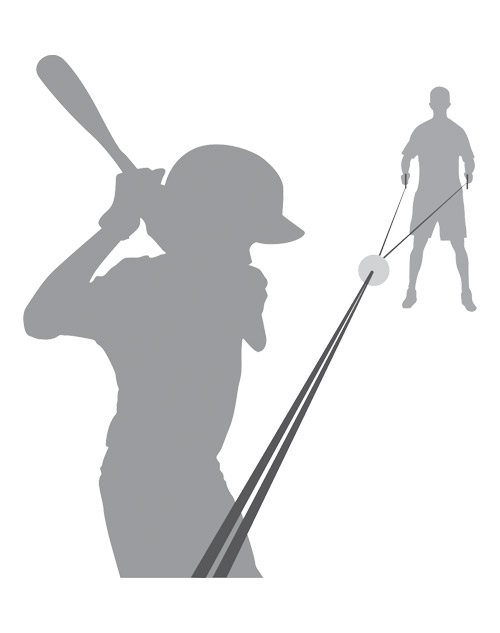 graphic of a player hitting a ball from a swing trainer.