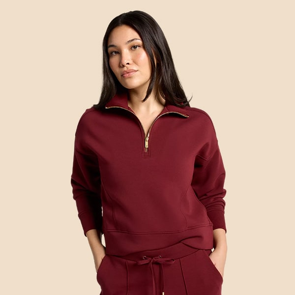 Women's CALIA Soft Scuba Mock Neck 1/4 Zip 