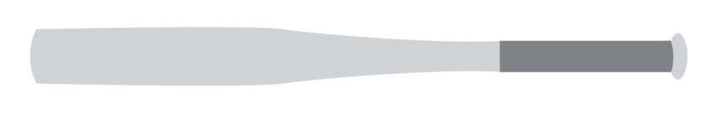 Diagram of a one piece baseball bat
