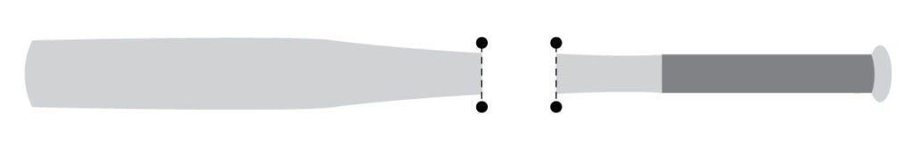 Diagram of a two piece baseball bat