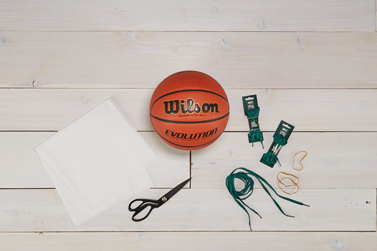 Basketball and wrapping supplies