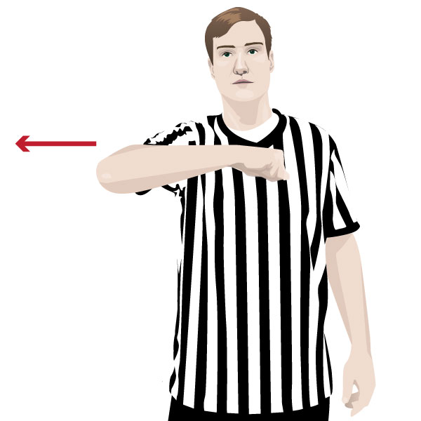 elbow pointing outwards