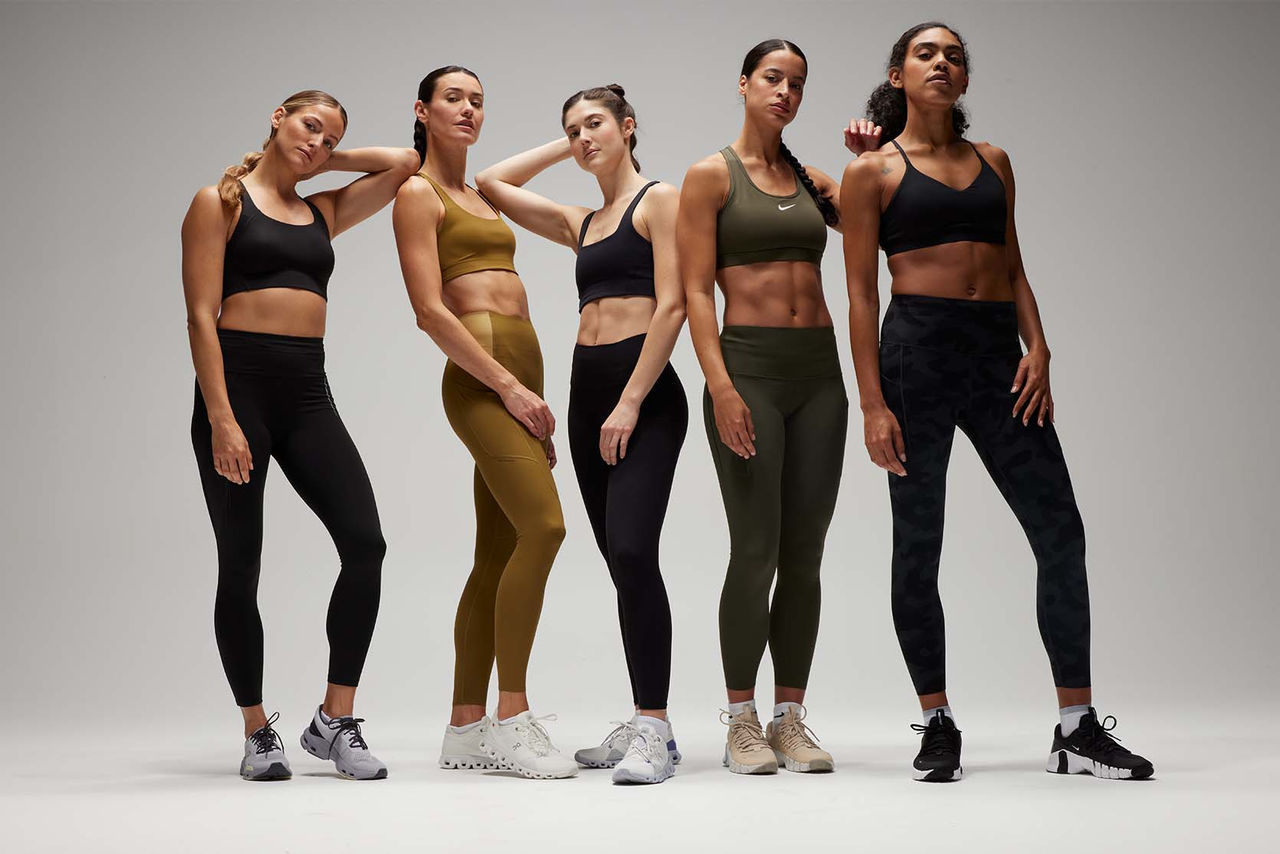women in studio in various sports bras