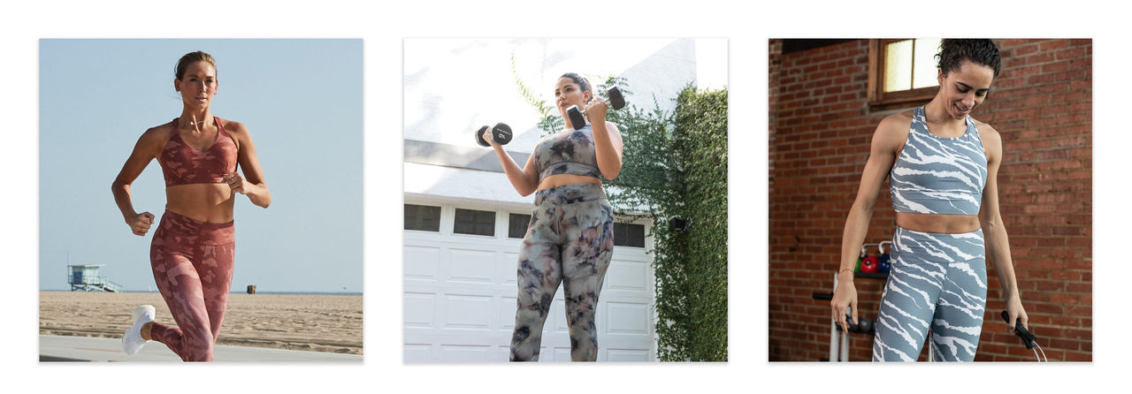 Different waistbands on leggings. 