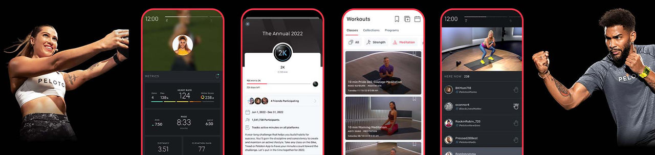 Peloton app screenshots