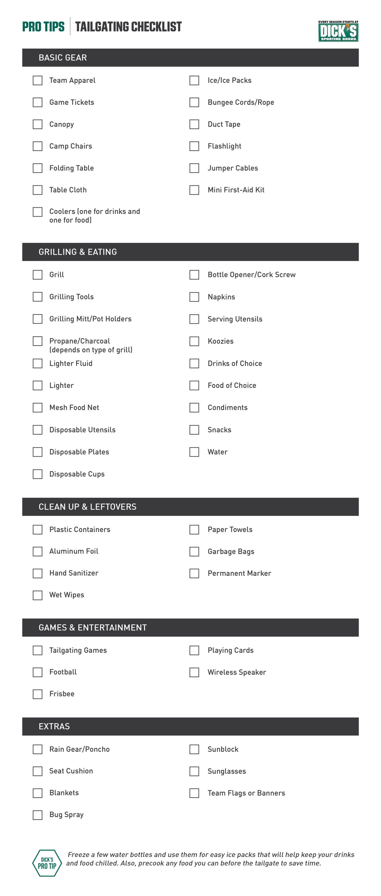 T-ball Checklist Graphic